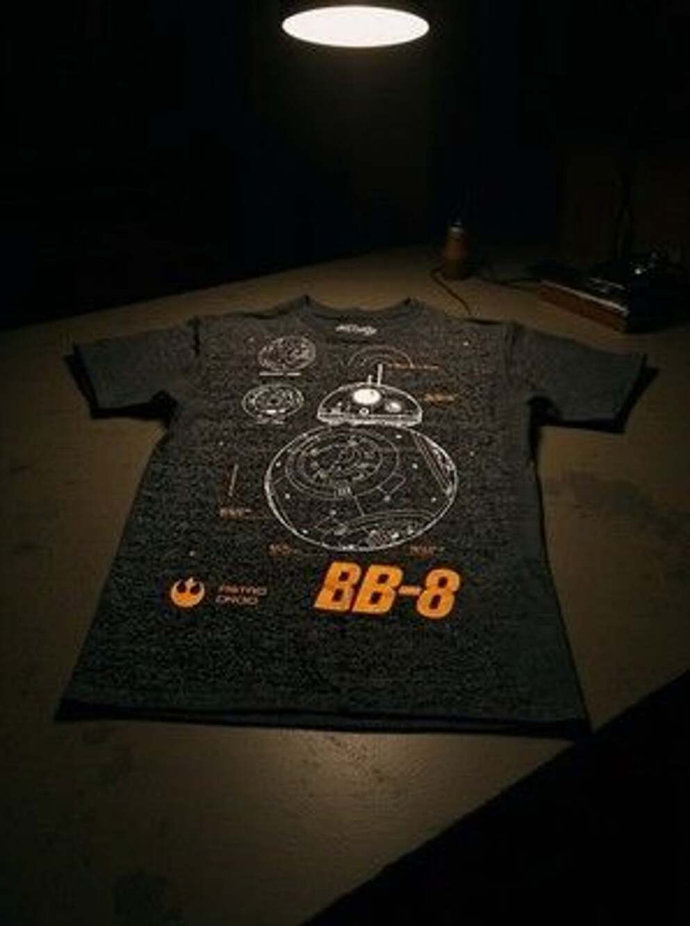 Star Wars BB-8 Graphic T-Shirt Mad Engine XS Gray Droid Schematic Tee